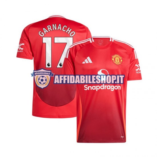 Maglia Manchester United Rosso Alejandro Garnacho 17 2024-2025 Uomo Manica Corta, Gara Home