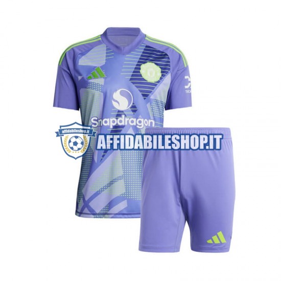 Maglia Manchester United Portiere 2024-2025 Bambino 3-13 anni Manica Corta, Gara Home