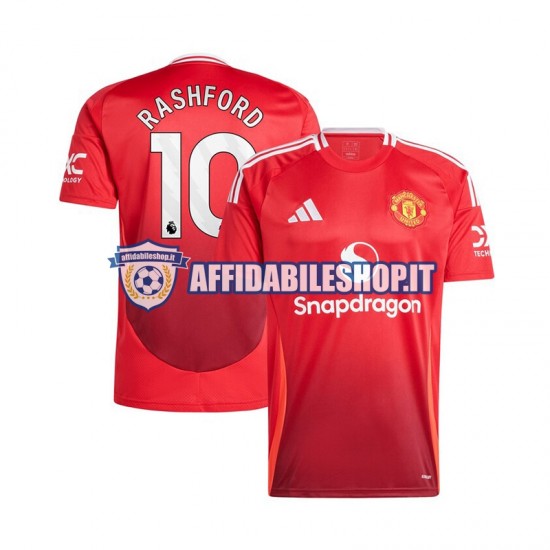 Maglia Manchester United Rosso Marcus Rashford 10 2024-2025 Uomo Manica Corta, Gara Home