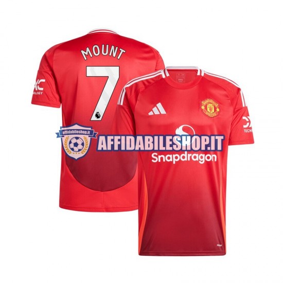 Maglia Manchester United Rosso Mason Mount 7 2024-2025 Uomo Manica Corta, Gara Home