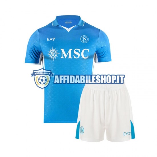 Maglia Napoli 2024-2025 Bambino 3-13 anni Manica Corta, Gara Home