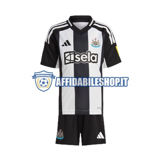 Maglia Newcastle United Nero 2024-2025 Bambino 3-13 anni Manica Corta, Gara Home