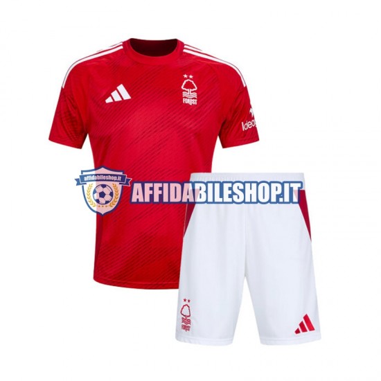 Maglia Nottingham Forest 2024-2025 Bambino 3-13 anni Manica Corta, Gara Home