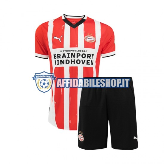 Maglia PSV Eindhoven 2024-2025 Bambino 3-13 anni Manica Corta, Gara Home