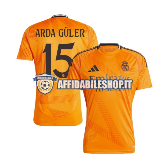 Maglia Real Madrid Arda Guler 15 2024-2025 Uomo Manica Corta, Gara Away