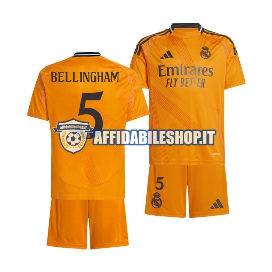 Maglia Real Madrid BELLINGHAM 5 2024-2025 Bambino 3-13 anni Manica Corta, Gara Away