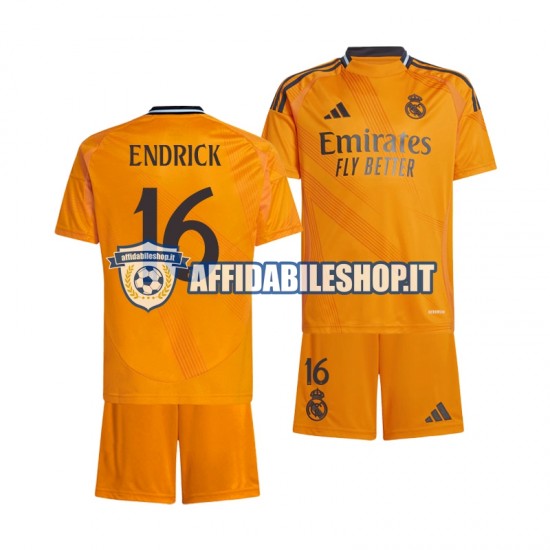 Maglia Real Madrid ENDRICK 16 2024-2025 Bambino 3-13 anni Manica Corta, Gara Away