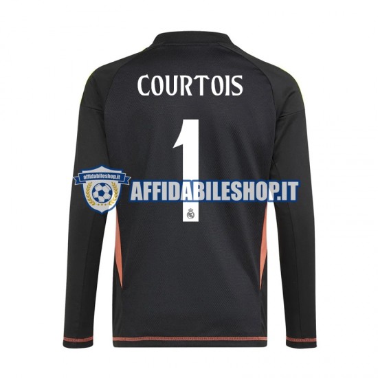 Maglia Real Madrid Portiere Thibaut Courtois 1 2024-2025 Uomo Manica Corta, Gara Away