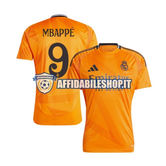 Maglia Real Madrid Mbappé 9 2024-2025 Uomo Manica Corta, Gara Away