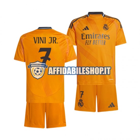 Maglia Real Madrid VINI JR 7 2024-2025 Bambino 3-13 anni Manica Corta, Gara Away