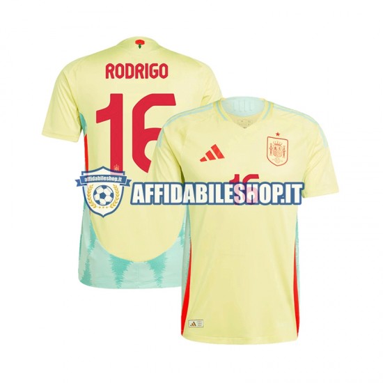 Maglia Spagna RODRIGO 16 Euro 2024 Uomo Manica Corta, Gara Away