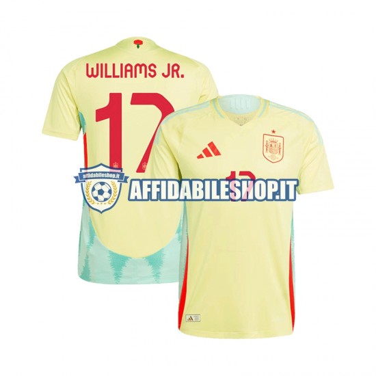 Maglia Spagna WILLIAMS JR 17 Euro 2024 Uomo Manica Corta, Gara Away