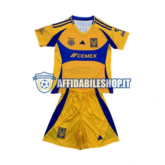 Maglia Tigres UANL 2024-2025 Bambino 3-13 anni Manica Corta, Gara Home