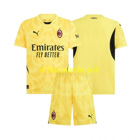 Maglia AC Milan Portiere 2024-2025 Bambino 3-13 anni Manica Corta, Gara Away