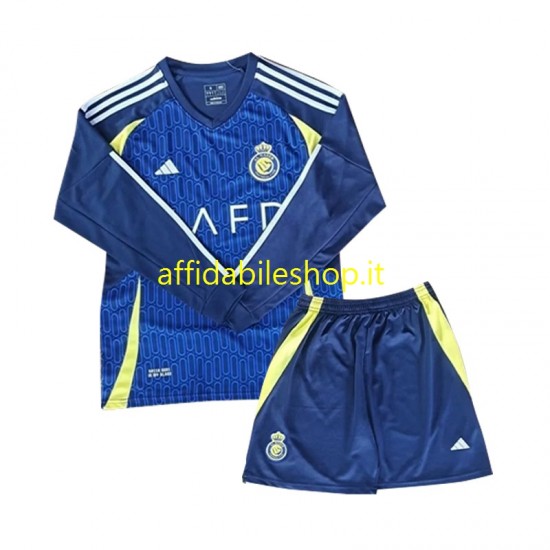 Maglia Al-Nassr 2024-2025 Bambino 3-13 anni Manica Lunga, Gara Away