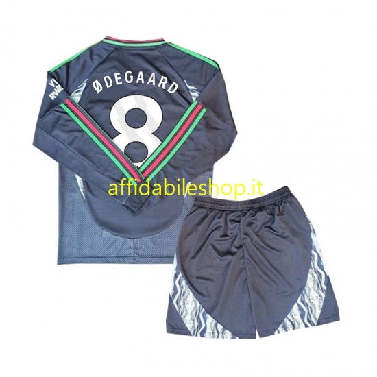 Maglia Arsenal Odegaard 8 2024-2025 Bambino 3-13 anni Manica Lunga, Gara Away