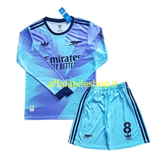 Maglia Arsenal Odegaard 8 2024-2025 Bambino 3-13 anni Manica Lunga, Gara Terza