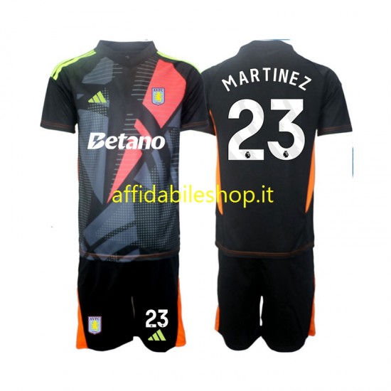 Maglia Aston Villa Portiere Emiliano Martinez 23 2024-2025 Bambino 3-13 anni Manica Corta, Gara Away