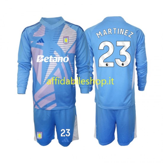 Maglia Aston Villa Portiere Emiliano Martinez 23 2024-2025 Bambino 3-13 anni Manica Lunga, Gara Terza