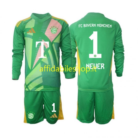 Maglia FC Bayern München Portiere Manuel Neuer 1 2024-2025 Bambino 3-13 anni Manica Lunga, Gara Quarto