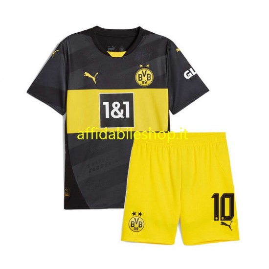 Maglia Borussia Dortmund Julian Brandt 10 2024-2025 Bambino 3-13 anni Manica Corta, Gara Away