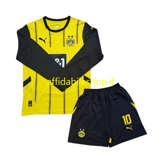 Maglia Borussia Dortmund Julian Brandt 10 2024-2025 Bambino 3-13 anni Manica Lunga, Gara Home