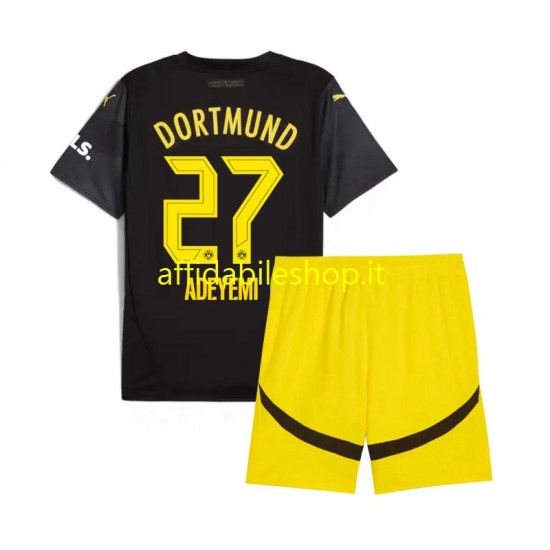 Maglia Borussia Dortmund Karim Adeyemi 27 2024-2025 Bambino 3-13 anni Manica Corta, Gara Away