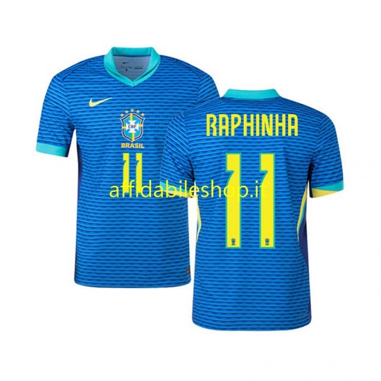 Maglia Brasile RAPHINHA 11 2024 Uomo Manica Corta, Gara Away