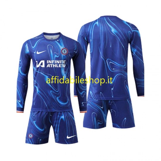 Maglia Chelsea 2024-2025 Bambino 3-13 anni Manica Lunga, Gara Home