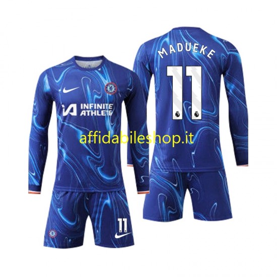 Maglia Chelsea Madueke 11 2024-2025 Bambino 3-13 anni Manica Lunga, Gara Home