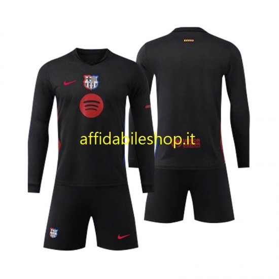 Maglia FC Barcelona 2024-2025 Bambino 3-13 anni Manica Lunga, Gara Away