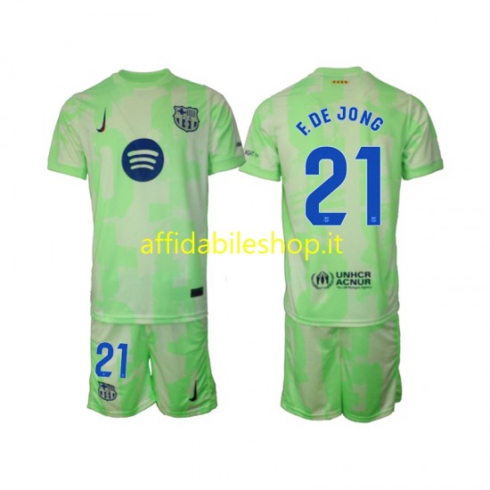 Maglia FC Barcelona F DE JONG 21 2024-2025 Bambino 3-13 anni Manica Corta, Gara Terza