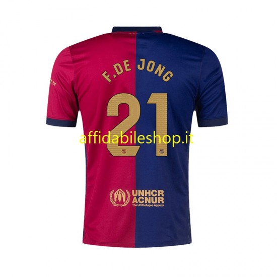 Maglia FC Barcelona F. DE JONG 21 2024-2025 Uomo Manica Corta, Gara Home