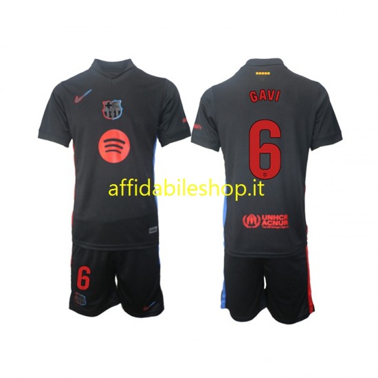 Maglia FC Barcelona Gavi 6 2024-2025 Bambino 3-13 anni Manica Corta, Gara Away