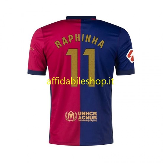 Maglia FC Barcelona RAPHINHA 11 2024-2025 Uomo Manica Corta, Gara Home