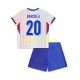 Maglia Francia Bradley Barcola 20 2024 Bambino 3-13 anni Manica Corta, Gara Away