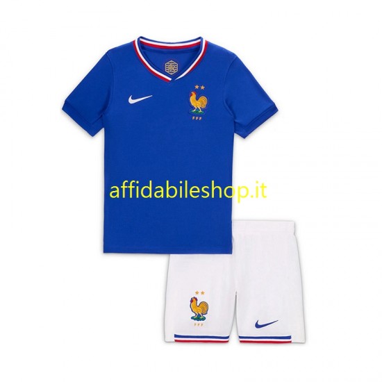 Maglia Francia Bradley Barcola 20 2024 Bambino 3-13 anni Manica Corta, Gara Home