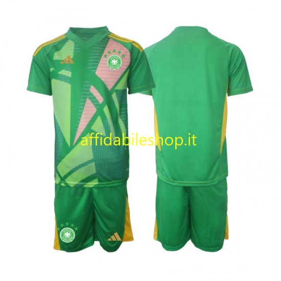 Maglia Germania Portiere 2024-2025 Bambino 3-13 anni Manica Corta, Gara Terza