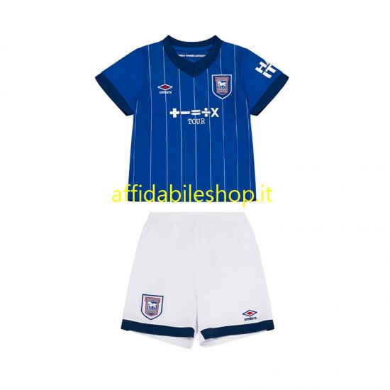 Maglia Ipswich Town 2024-2025 Bambino 3-13 anni Manica Corta, Gara Home