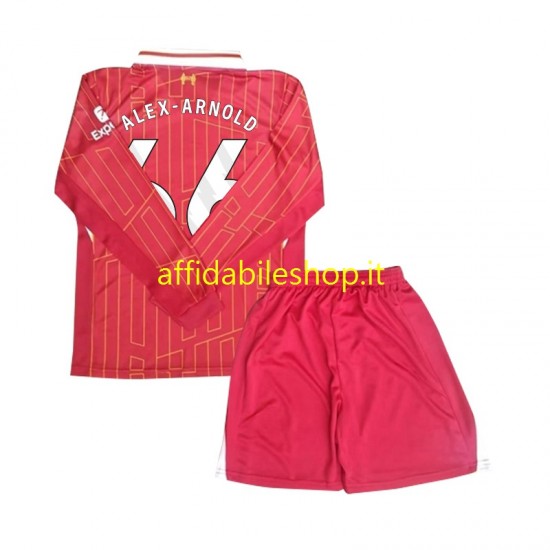 Maglia Liverpool Alexander-Arnold 66 2024-2025 Bambino 3-13 anni Manica Lunga, Gara Home