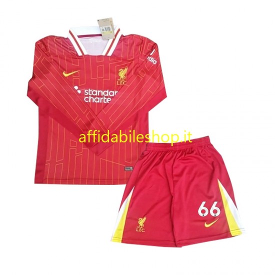 Maglia Liverpool Alexander-Arnold 66 2024-2025 Bambino 3-13 anni Manica Lunga, Gara Home