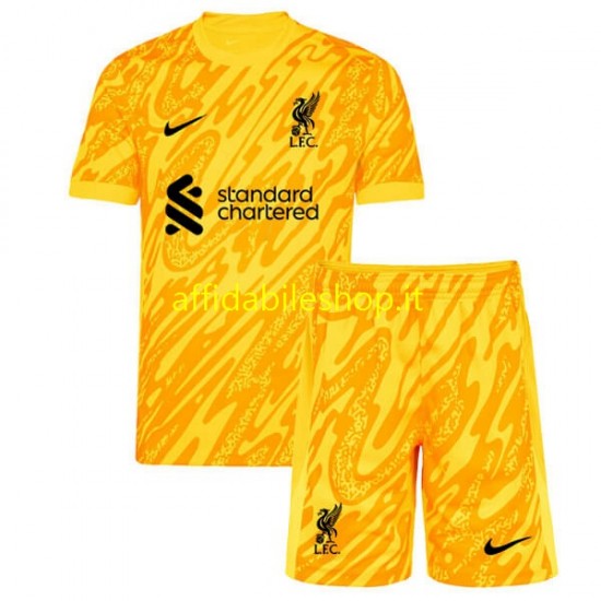 Maglia Liverpool Portiere 2024-2025 Bambino 3-13 anni Manica Corta, Gara Quarto