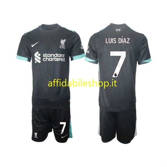 Maglia Liverpool Luis Diaz 7 2024-2025 Bambino 3-13 anni Manica Corta, Gara Away