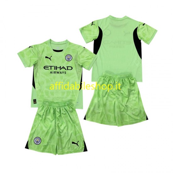 Maglia Manchester City Portiere 2 2024-2025 Bambino 3-13 anni Manica Corta, Gara Quarto