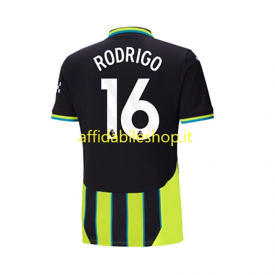 Maglia Manchester City RODRIGO 16 2024-2025 Uomo Manica Corta, Gara Away