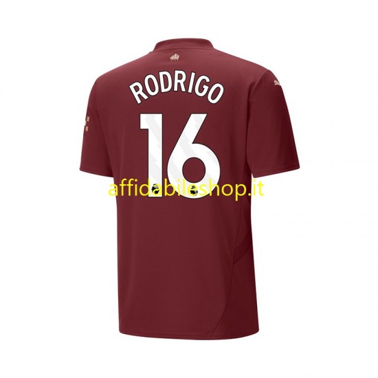 Maglia Manchester City RODRIGO 16 2024-2025 Uomo Manica Corta, Gara Terza