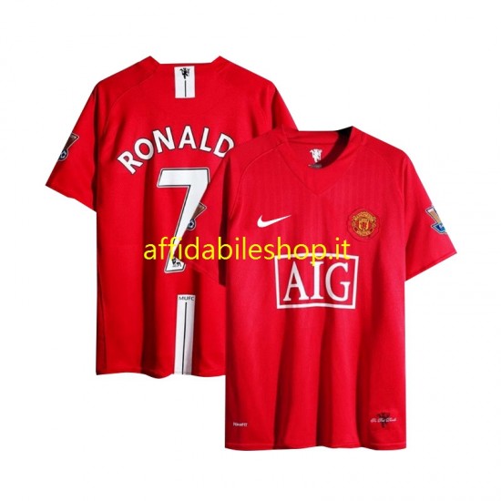 Maglia Manchester United Cristiano Ronaldo 7 Champion League Retro 2007 Uomo Manica Corta, Gara Home