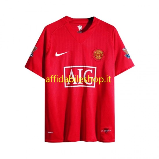 Maglia Manchester United Retro 2007 Uomo Manica Lunga, Gara Home