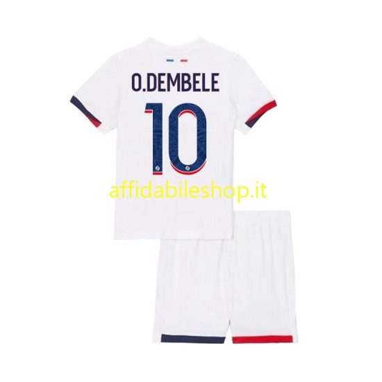 Maglia Paris Saint-Germain Ousmane Dembele 10 2024-2025 Bambino 3-13 anni Manica Corta, Gara Away