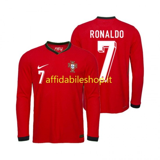 Maglia Portogallo Ronaldo 7 Euro 2024 Uomo Manica Lunga, Gara Home